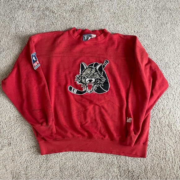 Vintage 90s Chicago Wolves Lee Sport Sweatshirt Crewneck / Size XL - Picture 2 of 8
